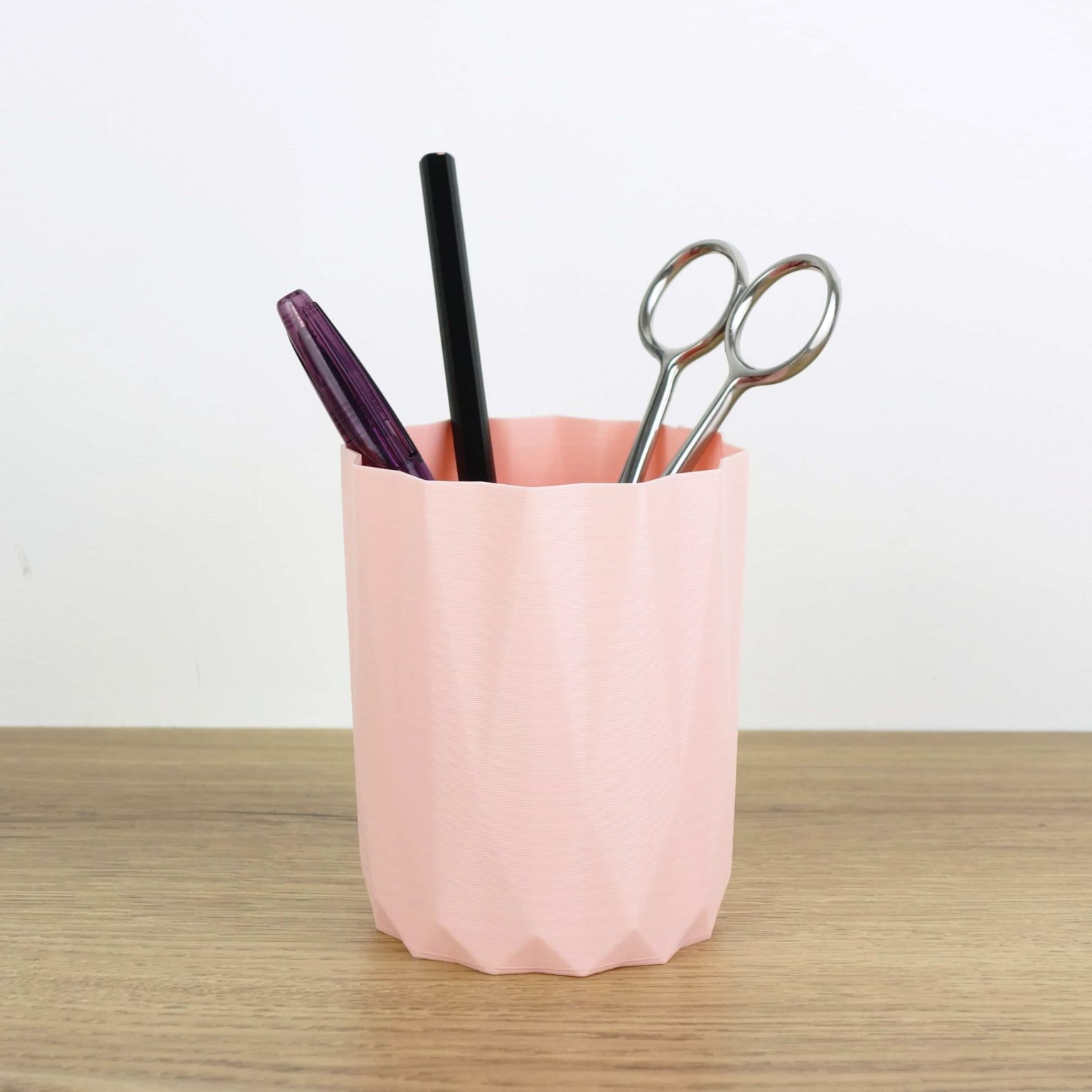 Pot à Crayons Gainé En Cuir Chocolat